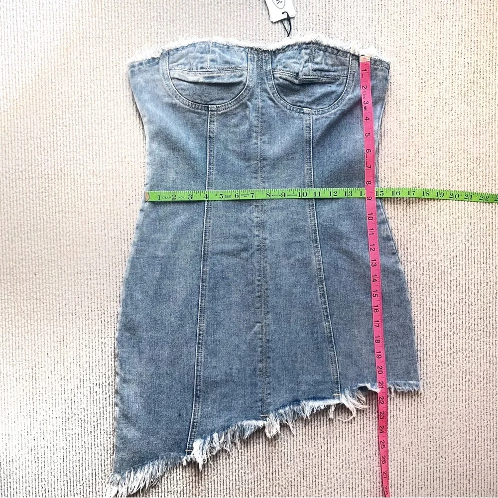 Cider Denim Dress  Strapless Light Blue size M - Picture 6 of 10
